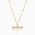 Name & Birthstone T-Bar Necklace