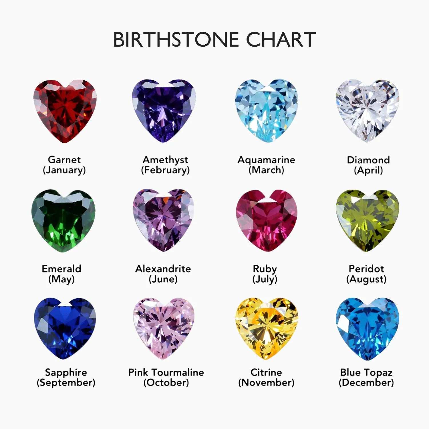 Single Heart Birthstone Ring