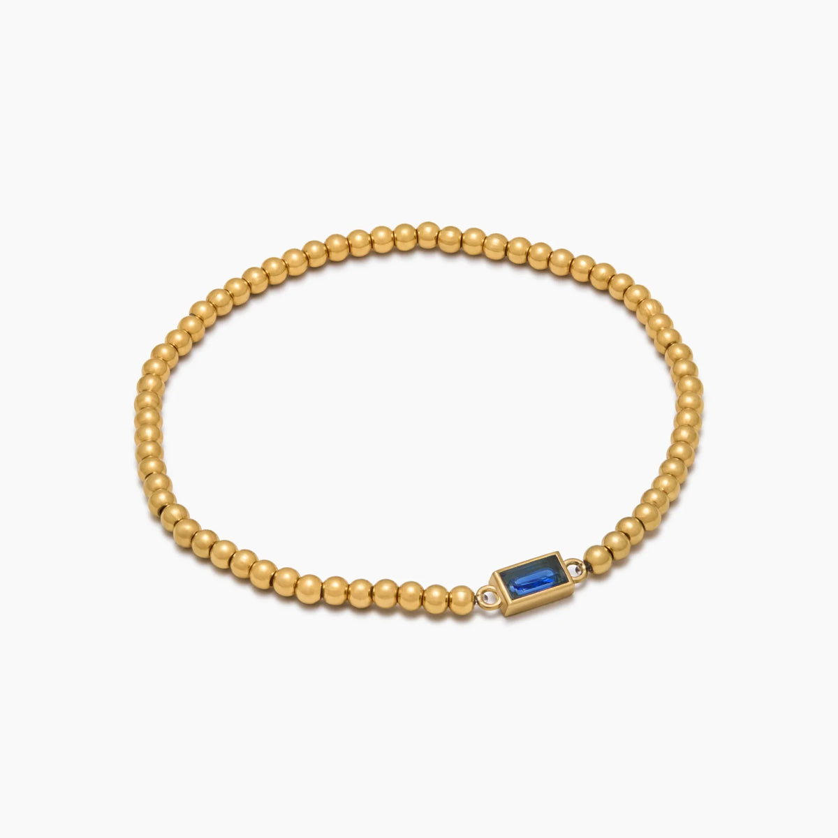 Gold Bead Birthstone Bracelet