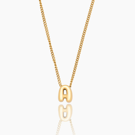Puff Initial Charm Necklace