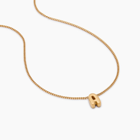 Puff Initial Charm Necklace