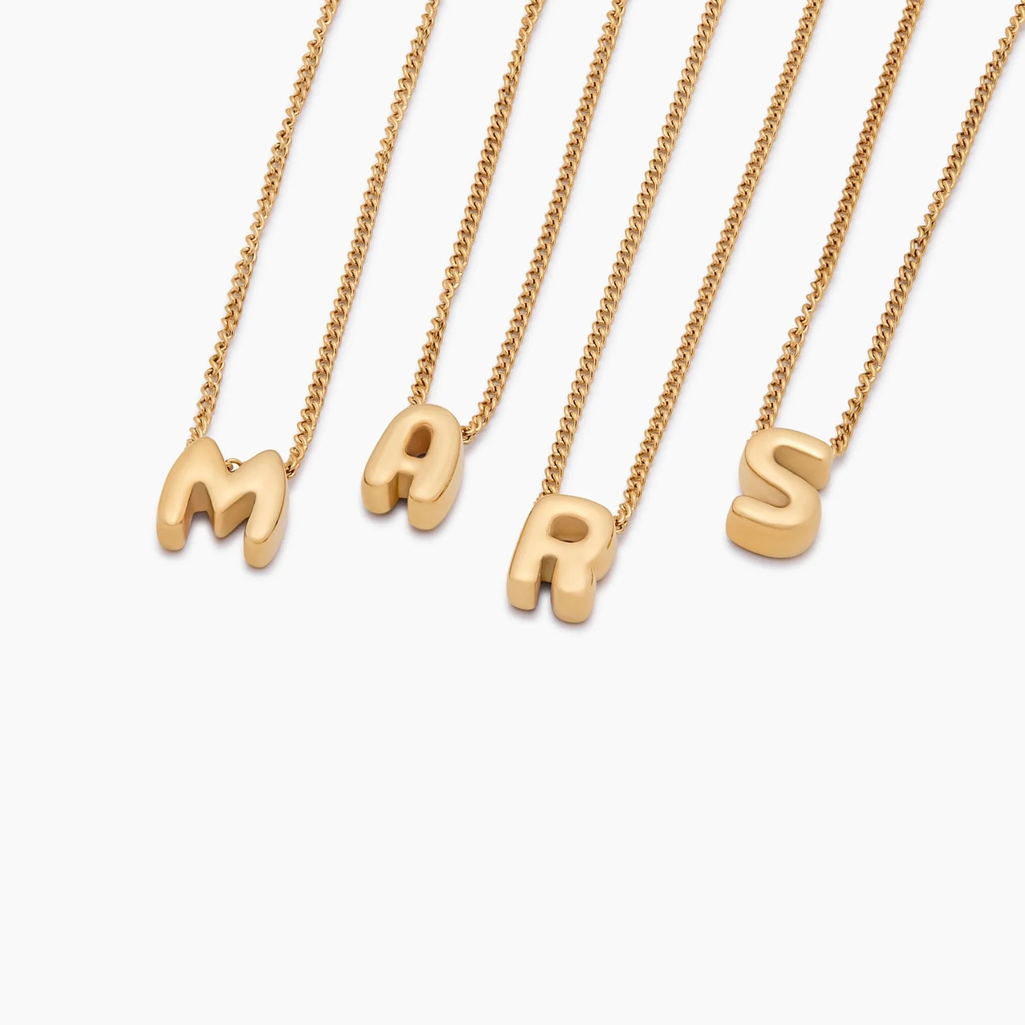 Puff Initial Charm Necklace