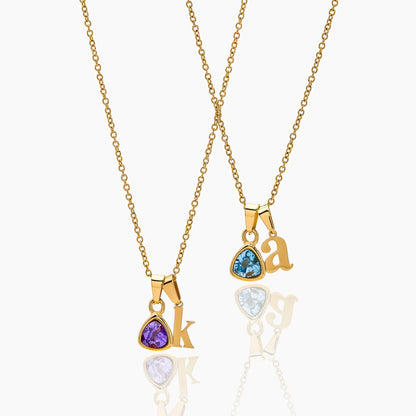 Heartfelt Initial & Birthstone Necklace