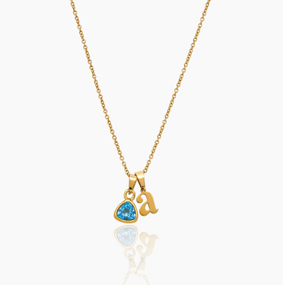 Heartfelt Initial & Birthstone Necklace