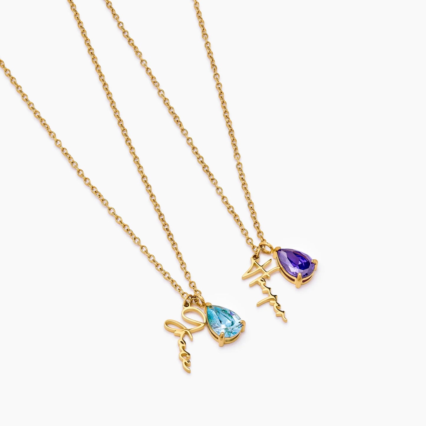 Fine Name & Birthstone Charm Necklace