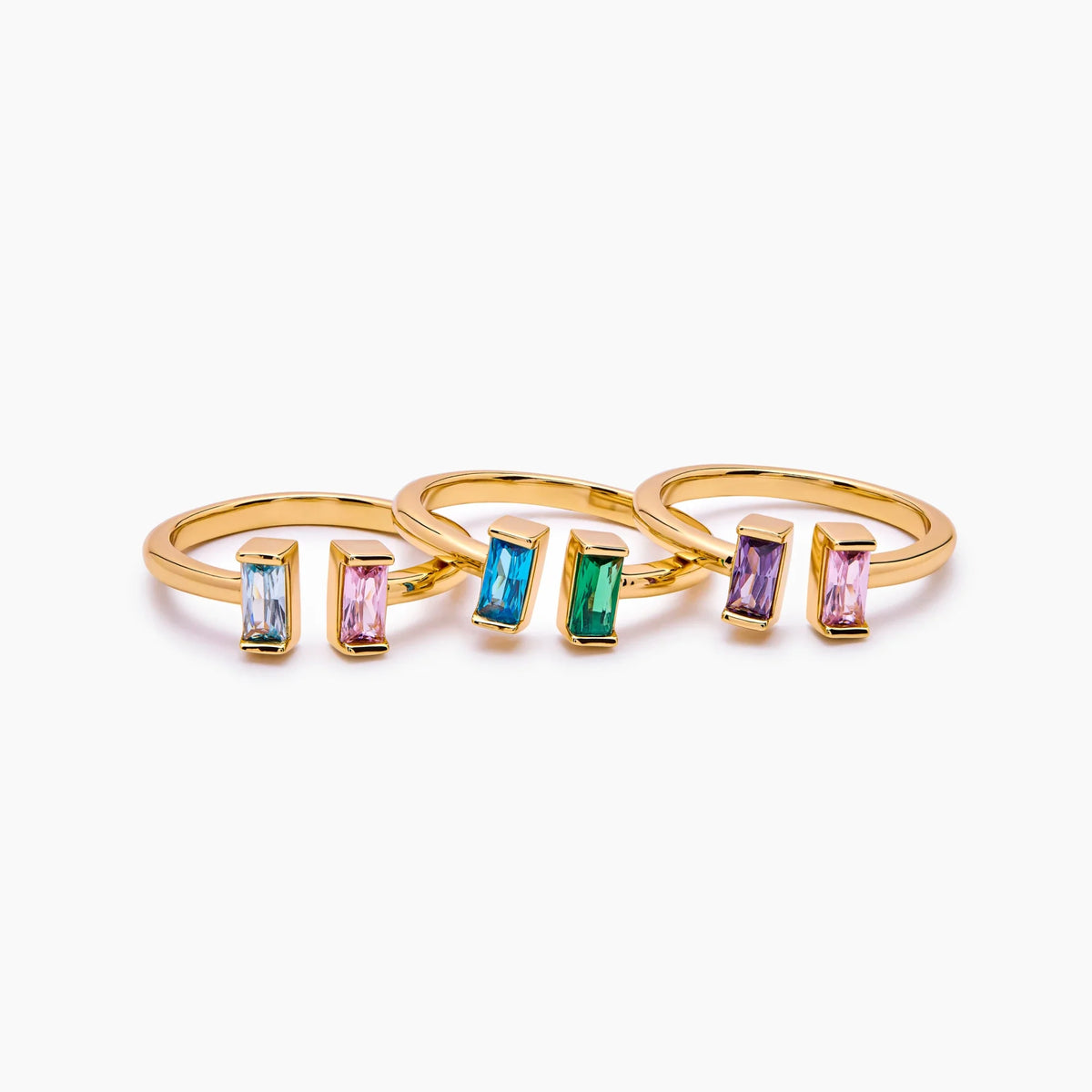 Pair Baguette Birthstone Ring