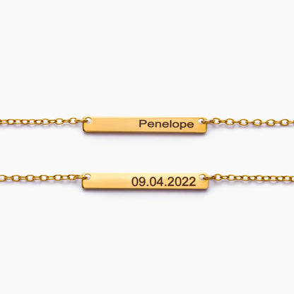 Engravable Line Bar Necklace