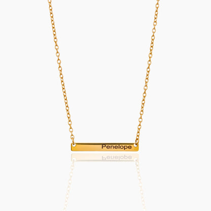Engravable Line Bar Necklace