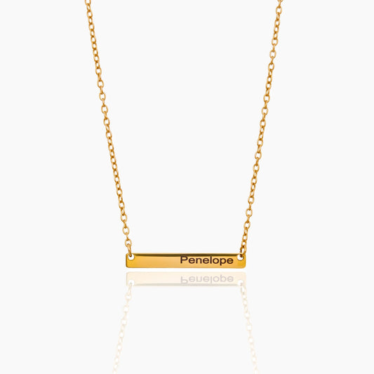 Engravable Line Bar Necklace