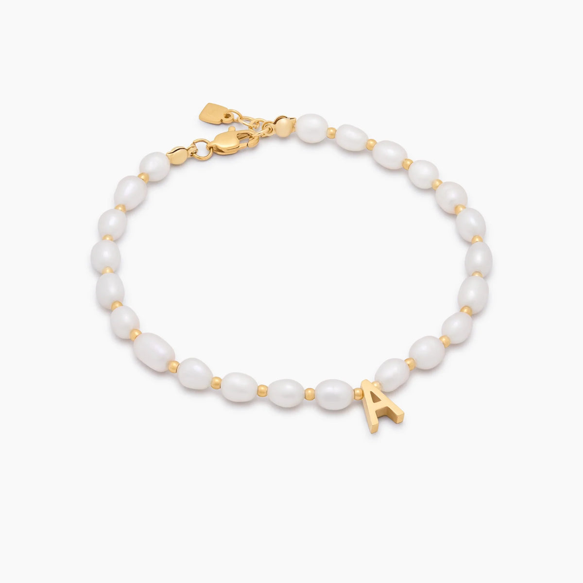 Pearl Letter Charm Bracelet