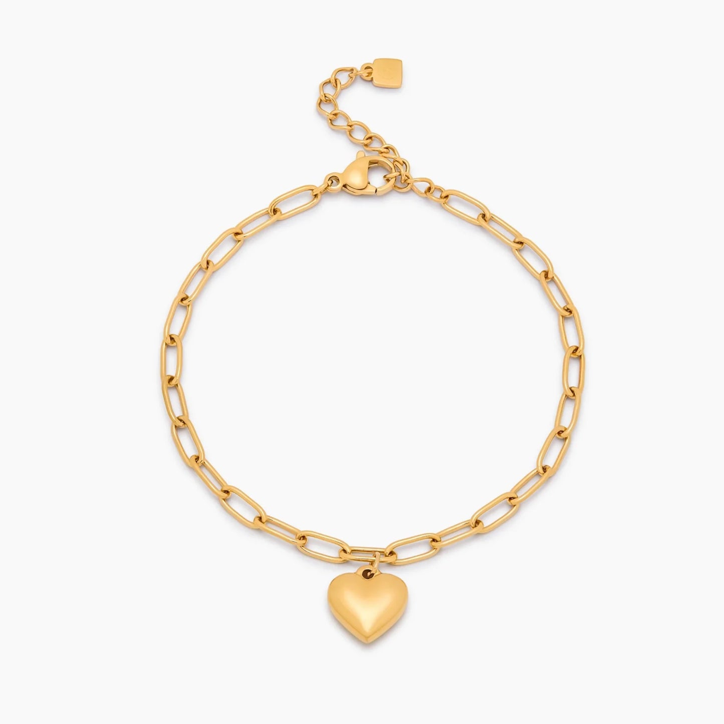 Paperclip Heart Pendant Bracelet