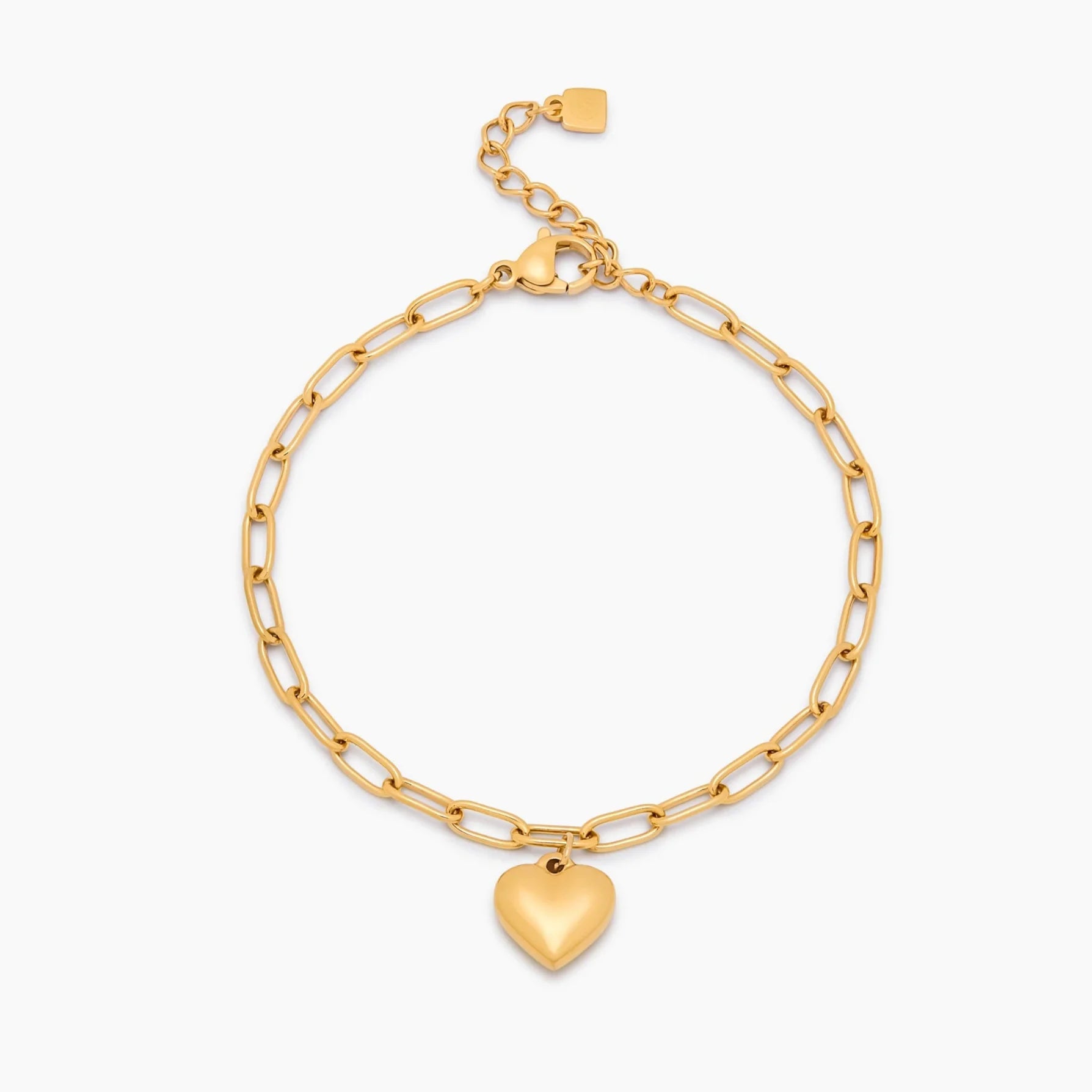 Paperclip Heart Pendant Bracelet