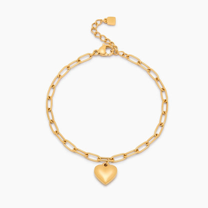 Paperclip Heart Pendant Bracelet