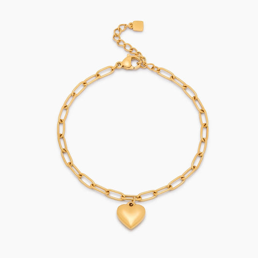Paperclip Heart Pendant Bracelet