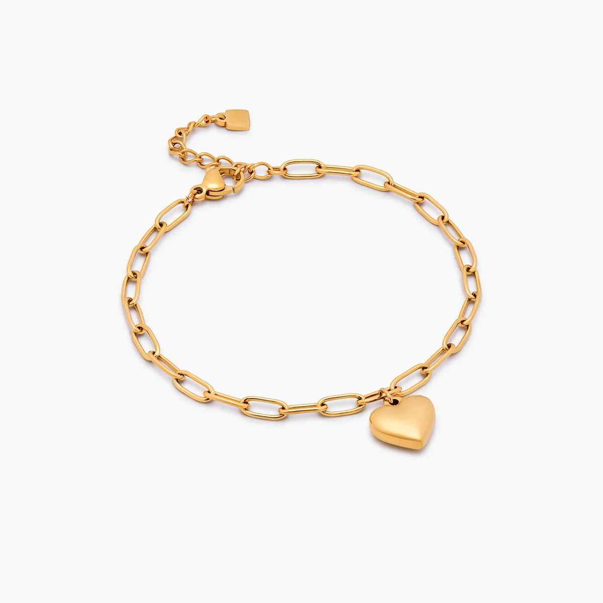 Paperclip Heart Pendant Bracelet