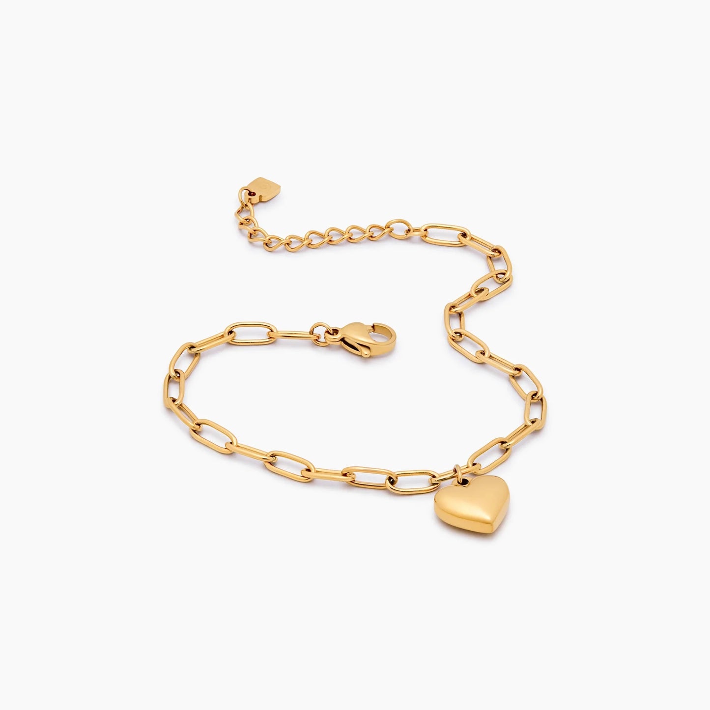 Paperclip Heart Pendant Bracelet