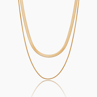 Double Snake Layered Necklace