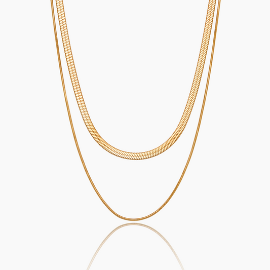 Double Snake Layered Necklace