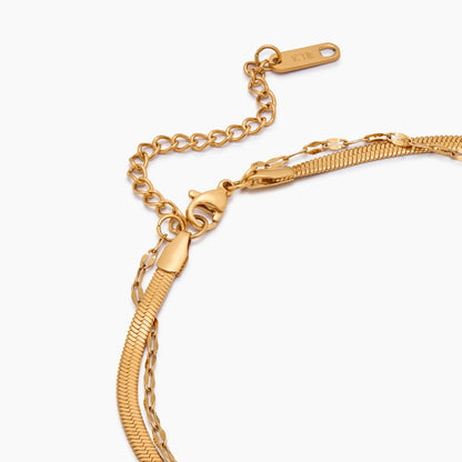 Snake & Sequin Layered Necklace