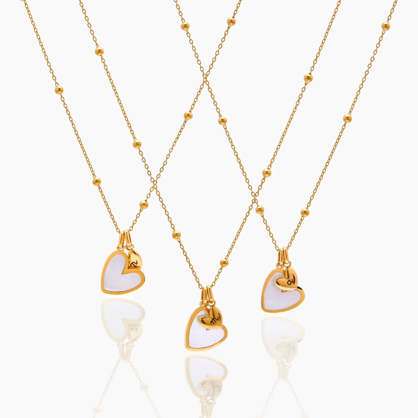 Initial & Heart Pair Necklace