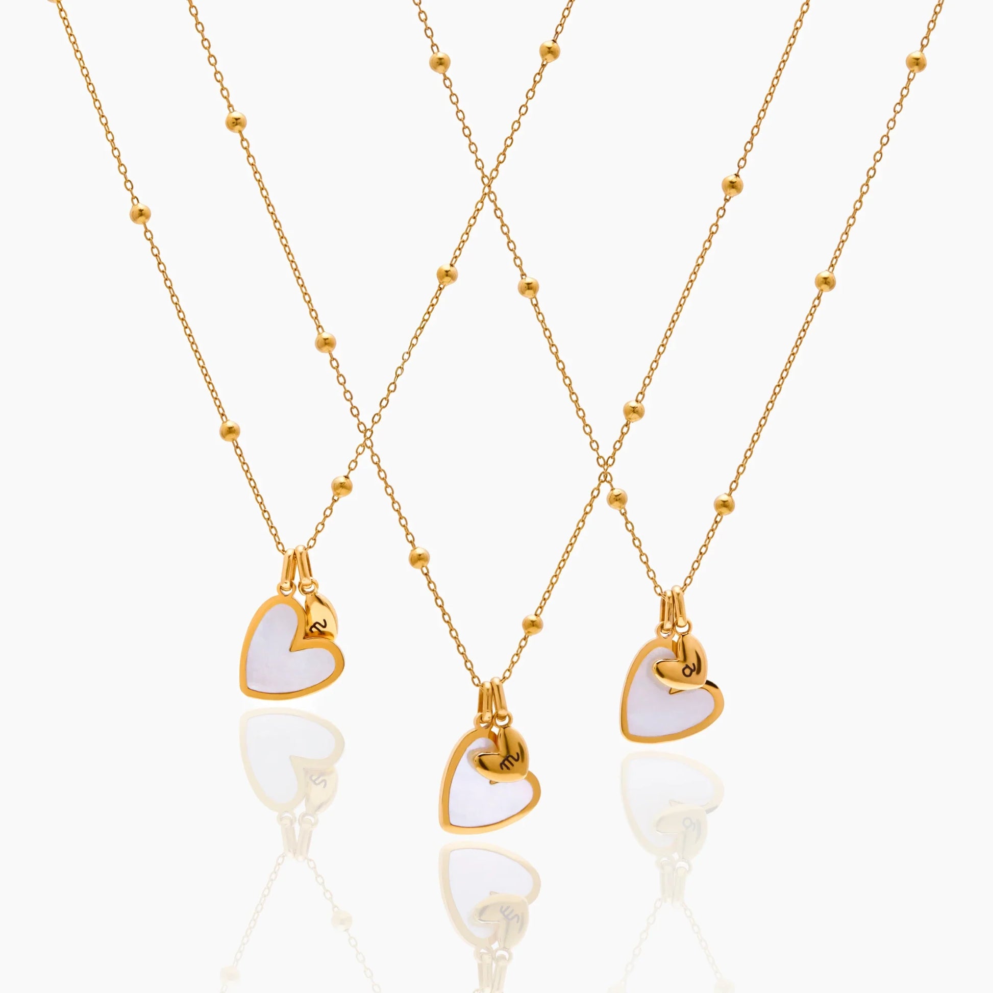 Initial & Heart Pair Necklace