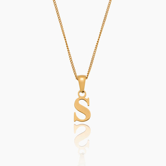 Gold Letter Charm Necklace