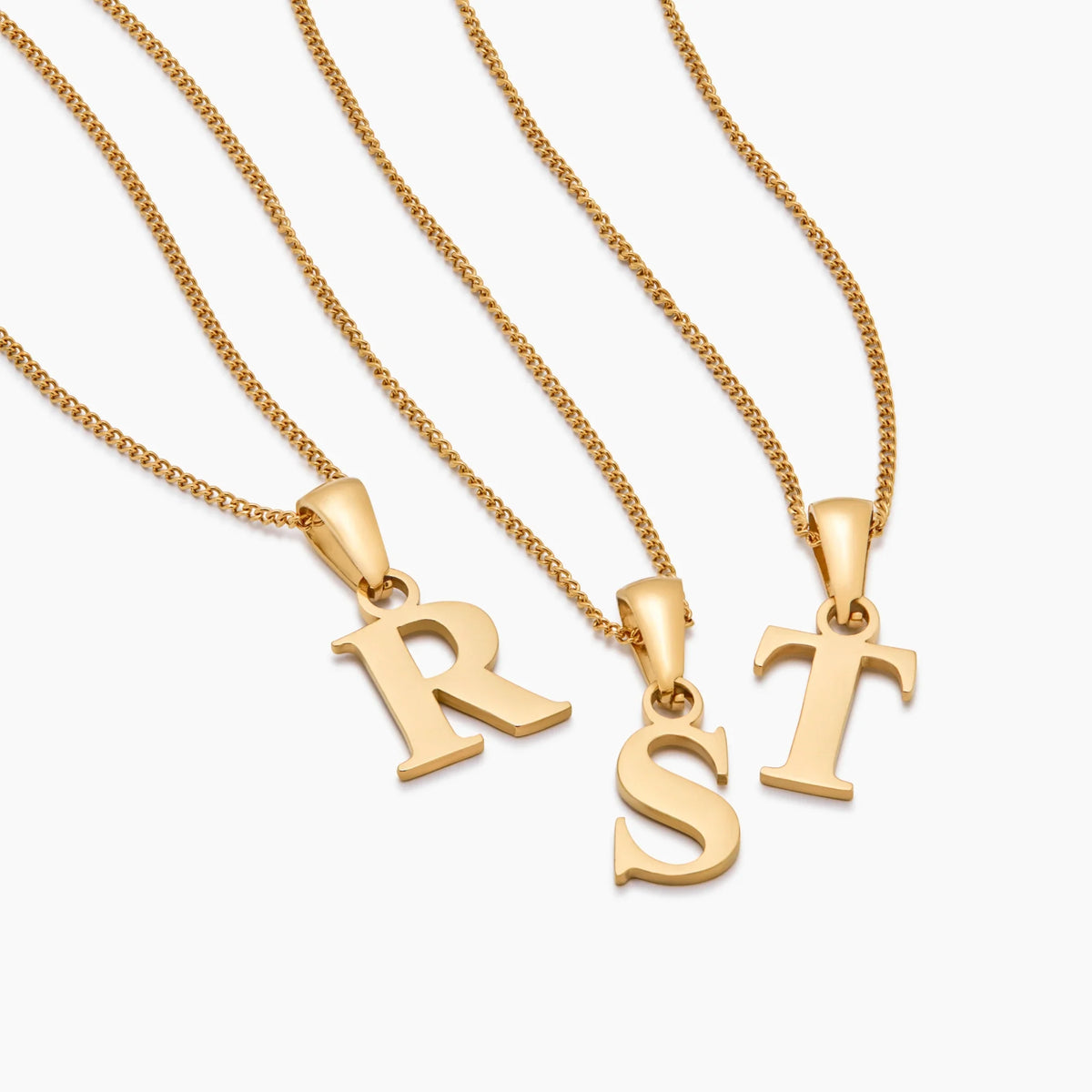 Gold Letter Charm Necklace