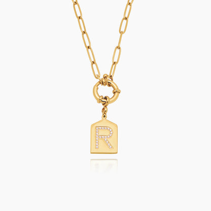 Pavé Letter Pendant Necklace