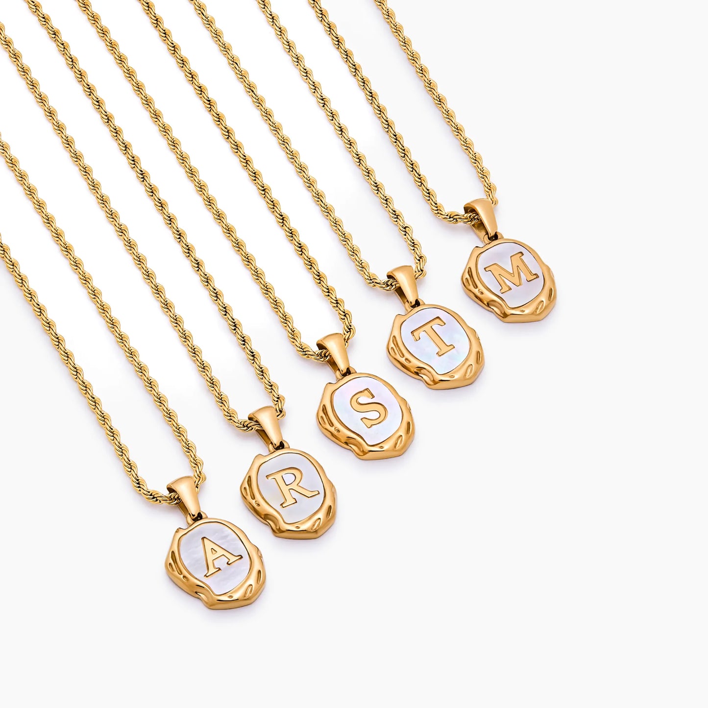 Pearl Letter Pendant Necklace