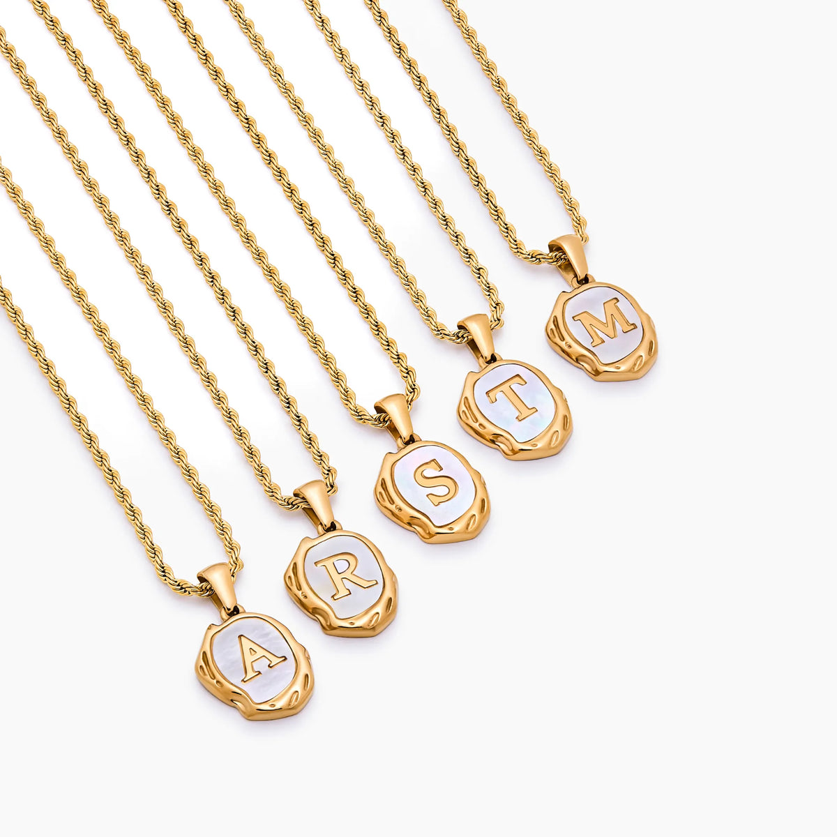 Pearl Letter Pendant Necklace