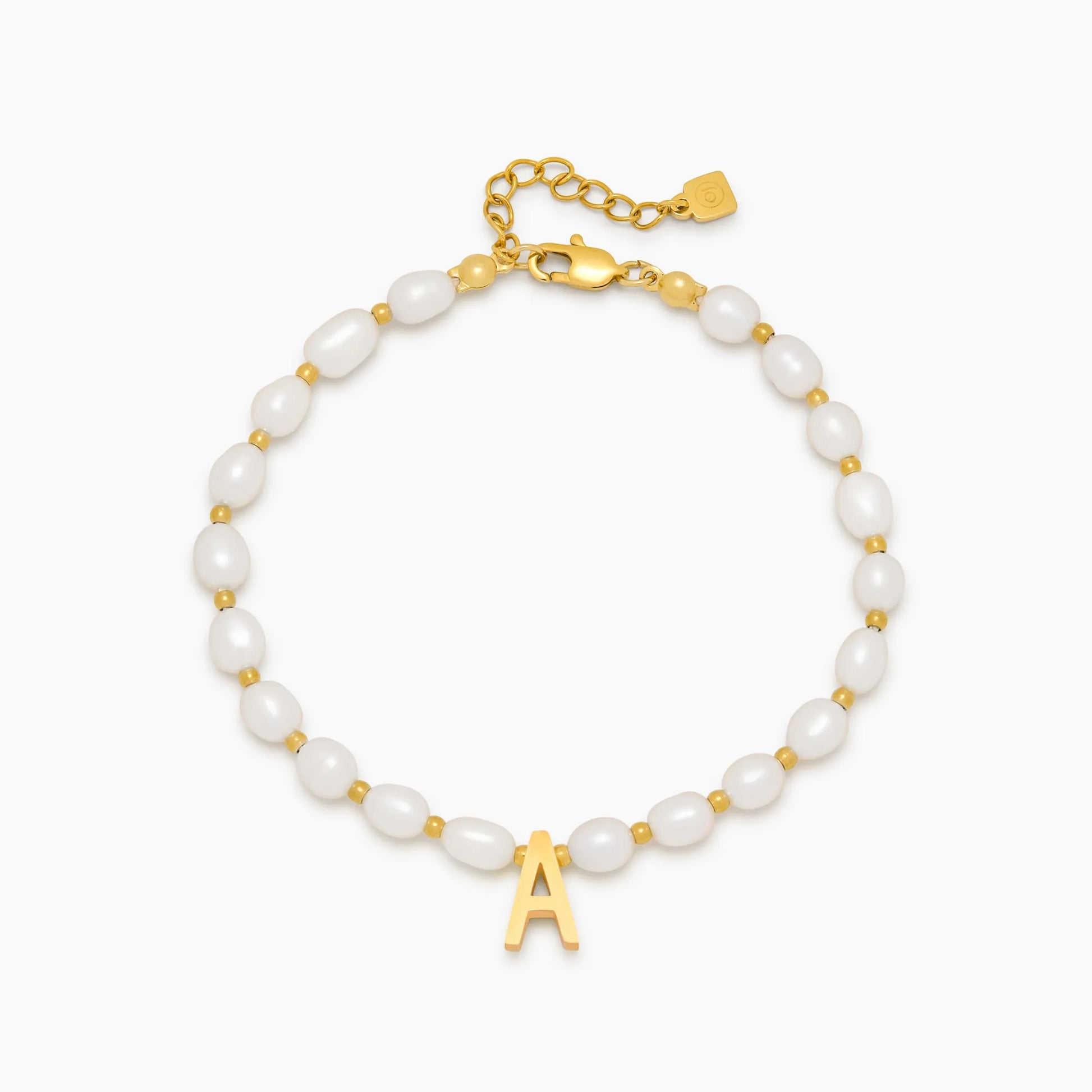Pearl Letter Charm Bracelet