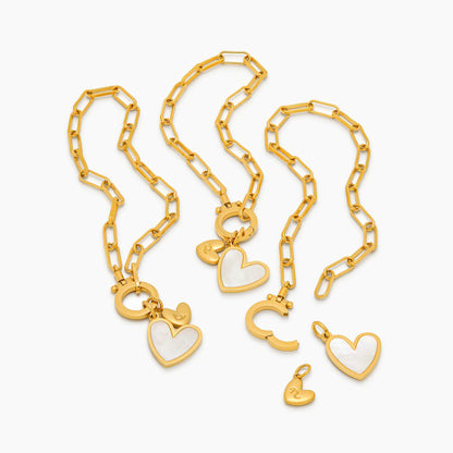 Paperclip Initial & Heart Bracelet