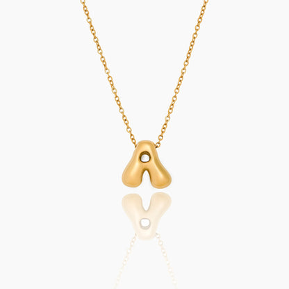 Puff Bold Initial Necklace
