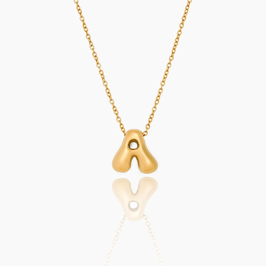 Puff Bold Initial Necklace