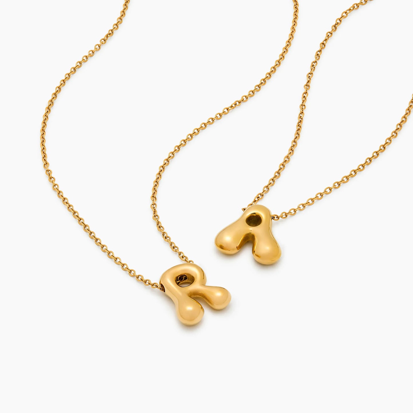 Puff Bold Initial Necklace