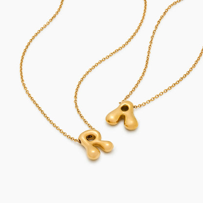 Puff Bold Initial Necklace