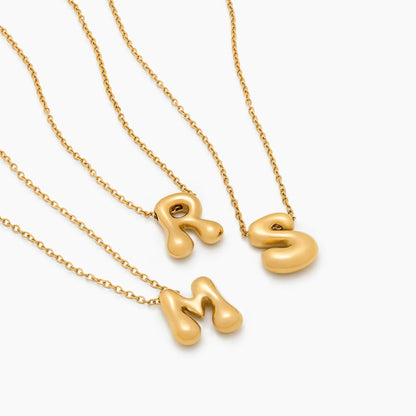 Puff Bold Initial Necklace
