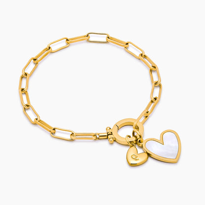 Paperclip Initial & Heart Bracelet
