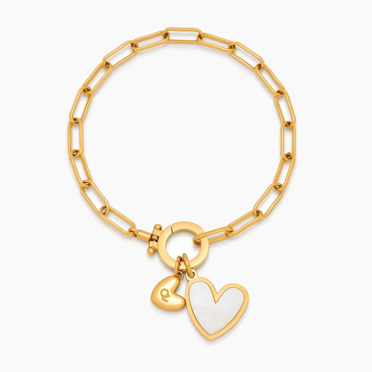 Paperclip Initial & Heart Bracelet