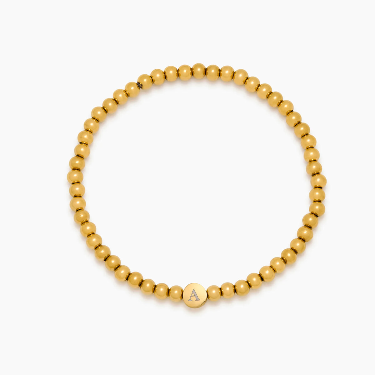 Engraved Initial Bead Bracelet