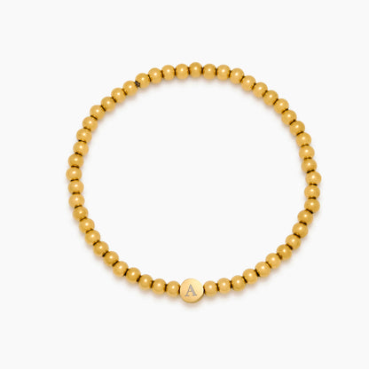 Engraved Initial Bead Bracelet