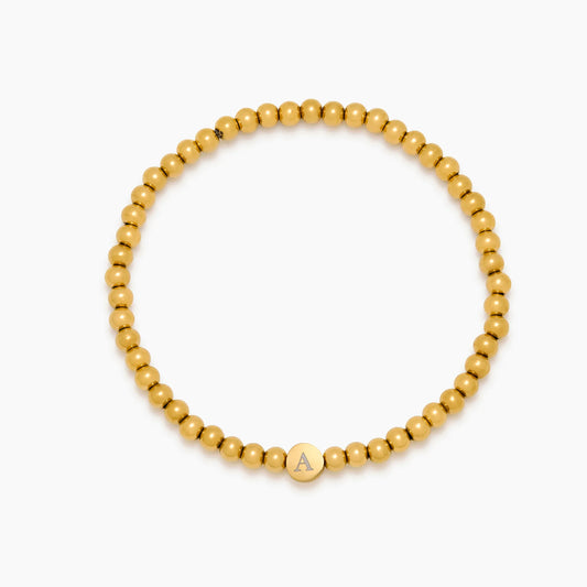 Engraved Initial Bead Bracelet