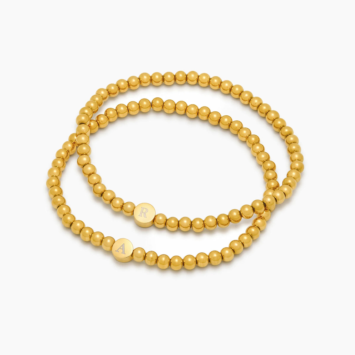 Engraved Initial Bead Bracelet