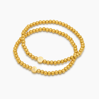 Engraved Initial Bead Bracelet