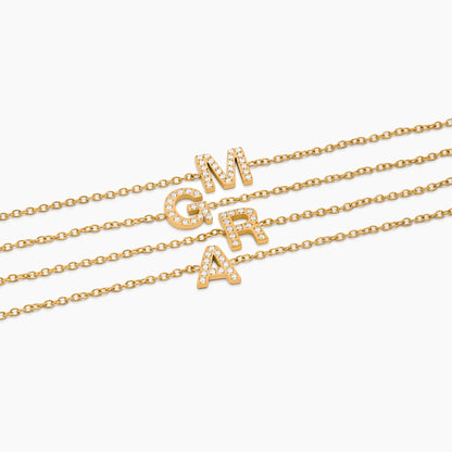 Pavé Letter Bracelet