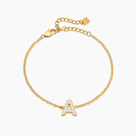 Pavé Letter Bracelet