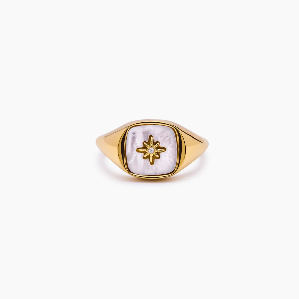 Nacre Star Signet Ring