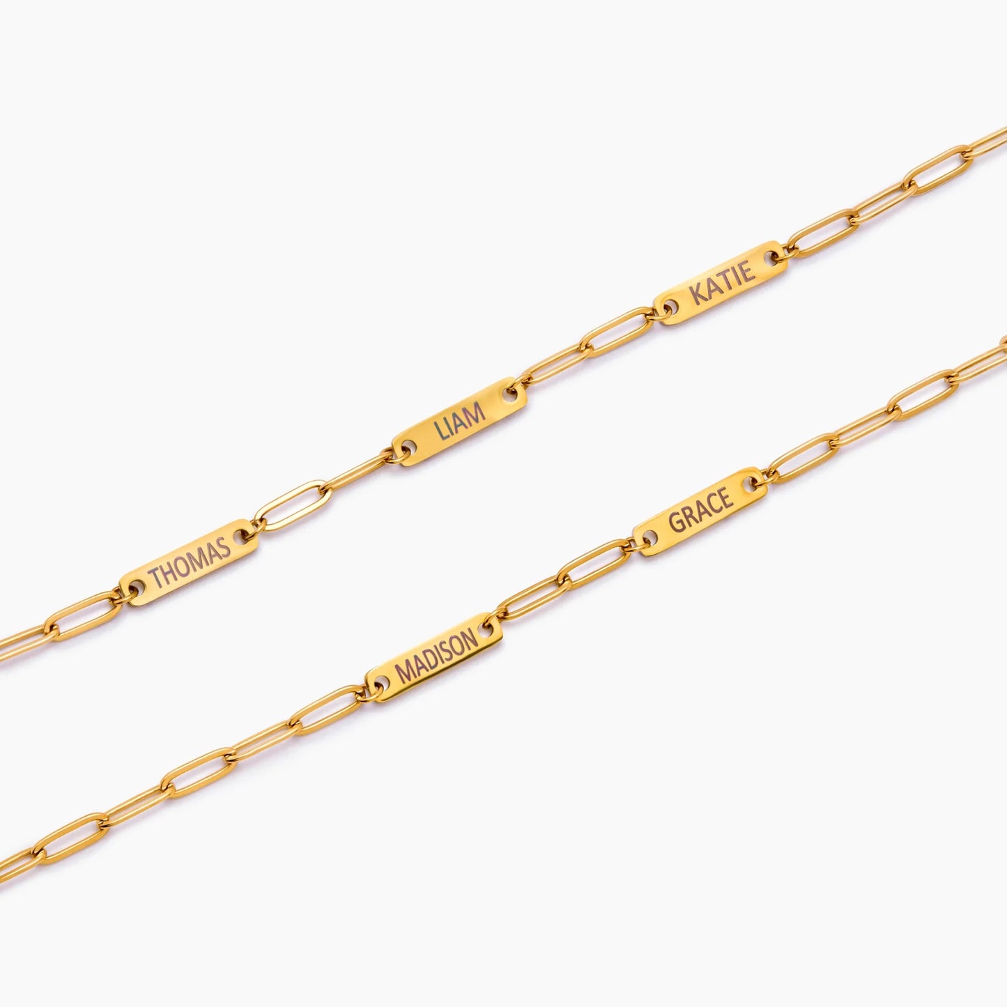Paperclip Family Name Bracelet