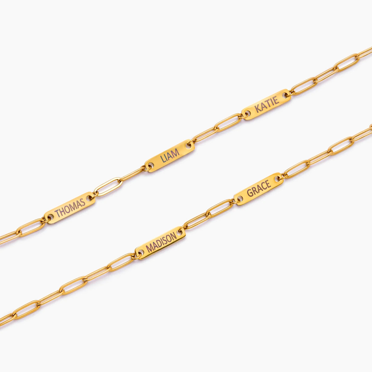 Paperclip Family Name Bracelet