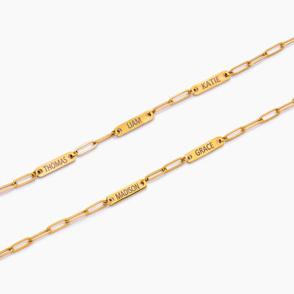 Paperclip Family Name Bracelet